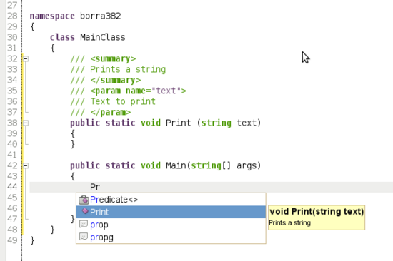 XML Documentation Shown in Code Completion