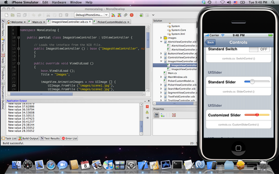 MonoDevelop running on Mac OSX