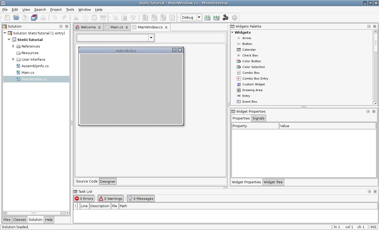 Image showing interace of MonoDevelop
